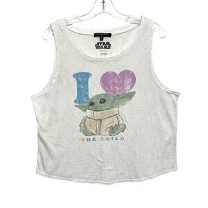Retrospective Co Star Wars I Heart Love The Child Grogu Tank Top Shirt Womens XL